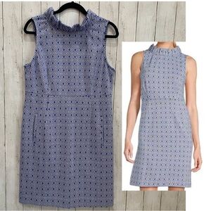 NWT Tyler Boe Erika Jacquard Mini Dress Large Sleeveless Ruffle Collar Pockets